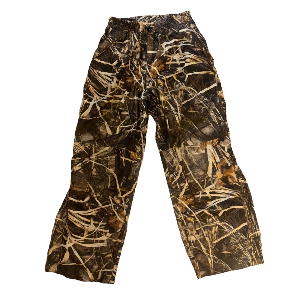 Wildfowler Outfitter Men's Sz‎ L Mossy Oak Camo Pants Elastic Waist Pockets Hunt
